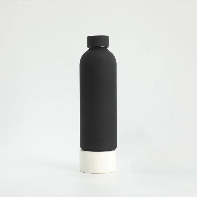 500/750ML Stainless Steel Thermos Cup Rubber Paint Sports Water Bottle Thickened Small Mouth Kettle Travel Bottle BPA Free