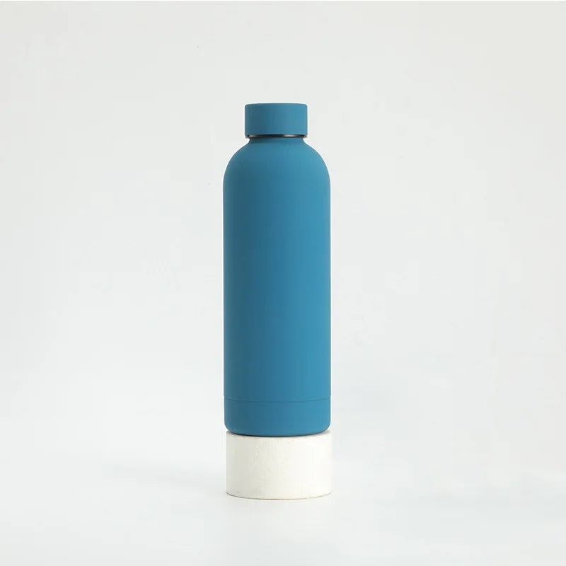 500/750ML Stainless Steel Thermos Cup Rubber Paint Sports Water Bottle Thickened Small Mouth Kettle Travel Bottle BPA Free