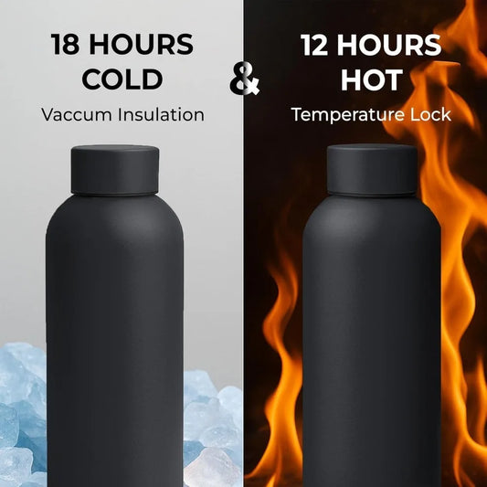 500/750ML Stainless Steel Thermos Cup Rubber Paint Sports Water Bottle Thickened Small Mouth Kettle Travel Bottle BPA Free