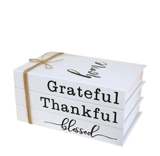 Faux books-Grateful, Thankful and Blessed