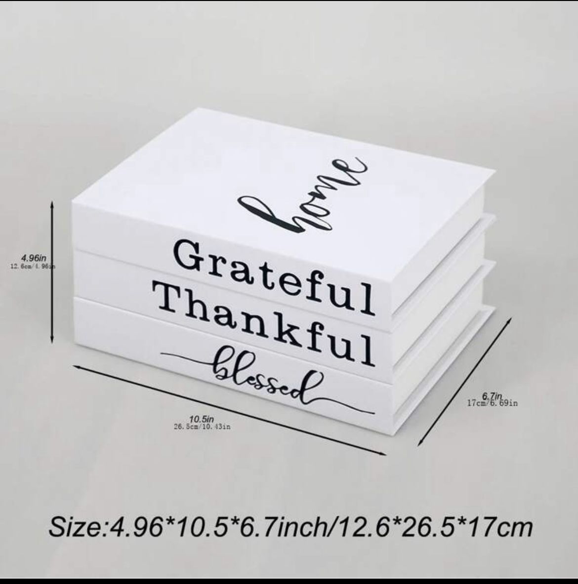 Faux books-Grateful, Thankful and Blessed